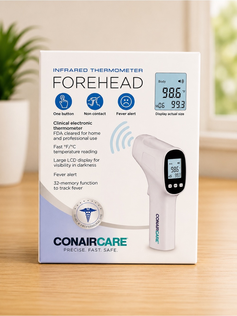 ConairCare Infrared Forehead Thermometer Non-Contact Digital Fever Alert